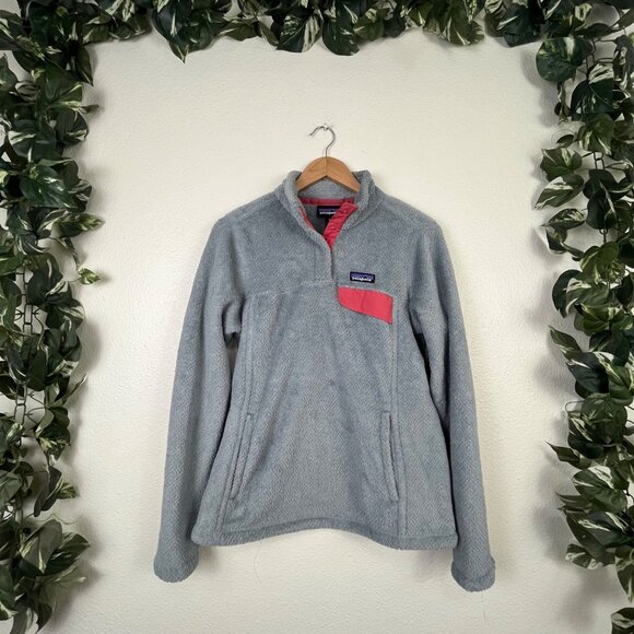 Patagonia Athletic Synchilla Snap T Fleece Pullover Jacket Grey Women’s Size M - Picture 1 of 11